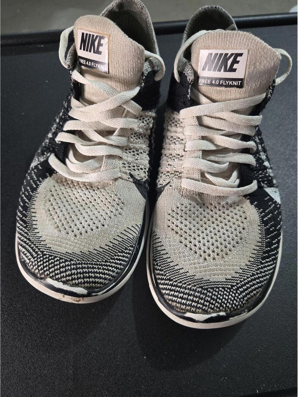 Nike Free 4.0 Flyknit Running Shoes - Black & White Orewood Size 7.5 - Picture 5 of 6
